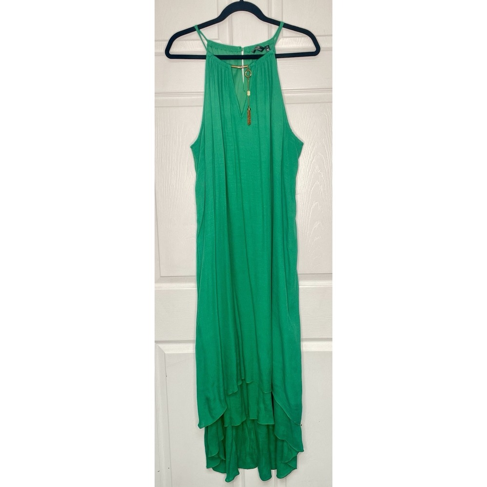 Mlle Gabriella Womens 1X Kelly Green Halter Maxi Dress Resort Wear Classic - Picture 1 of 8